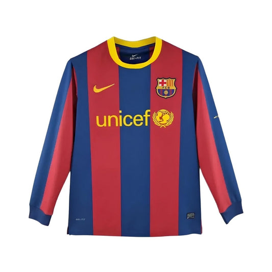 Retro Barcelona Home Shirt 10/11 - Long Sleeve - FullKit