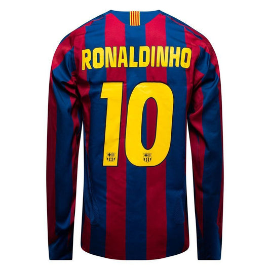 Retro Barcelona Home Shirt 05/06 - Ronaldinho 10 – FullKit image 2