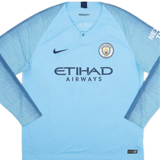 Manchester City Home Shirt 18/19 - Long Sleeve - FullKit