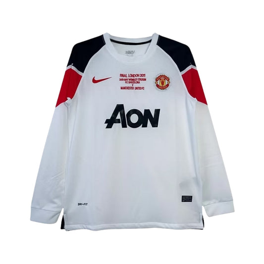 Retro Manchester United Away Shirt 10/11 - Champions League, Long Sleeve, Final - FullKit