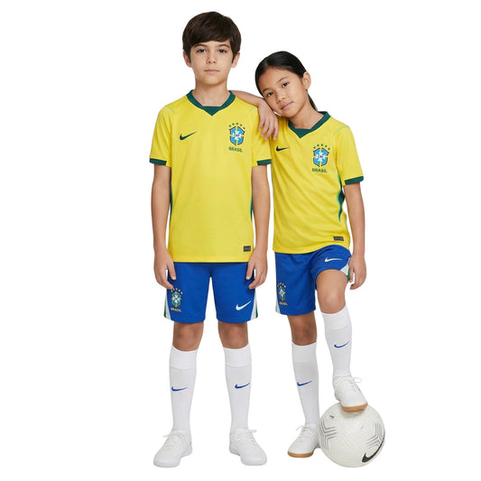 Kids Brazil Home Shirt 26/27 - World Cup 2026 - FullKit image 2