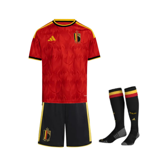 Kids Belgium Home Shirt 26/27 - World Cup 2026 - FullKit