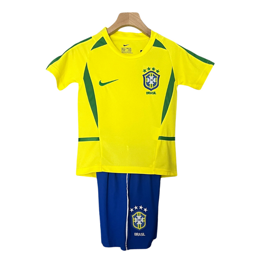 Kids Retro Brazil Home Kit 2002 – FullKit