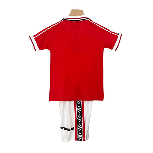 Kids Retro Manchester United Home Kit 98/99 – FullKit image 2