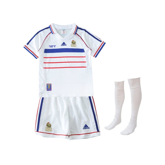 Kids Retro France 98 Away Shirt 98/99 - World Cup 1998 - FullKit