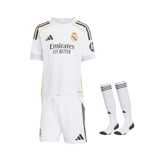 Kids Real Madrid Home Shirt 25/26 - FullKit