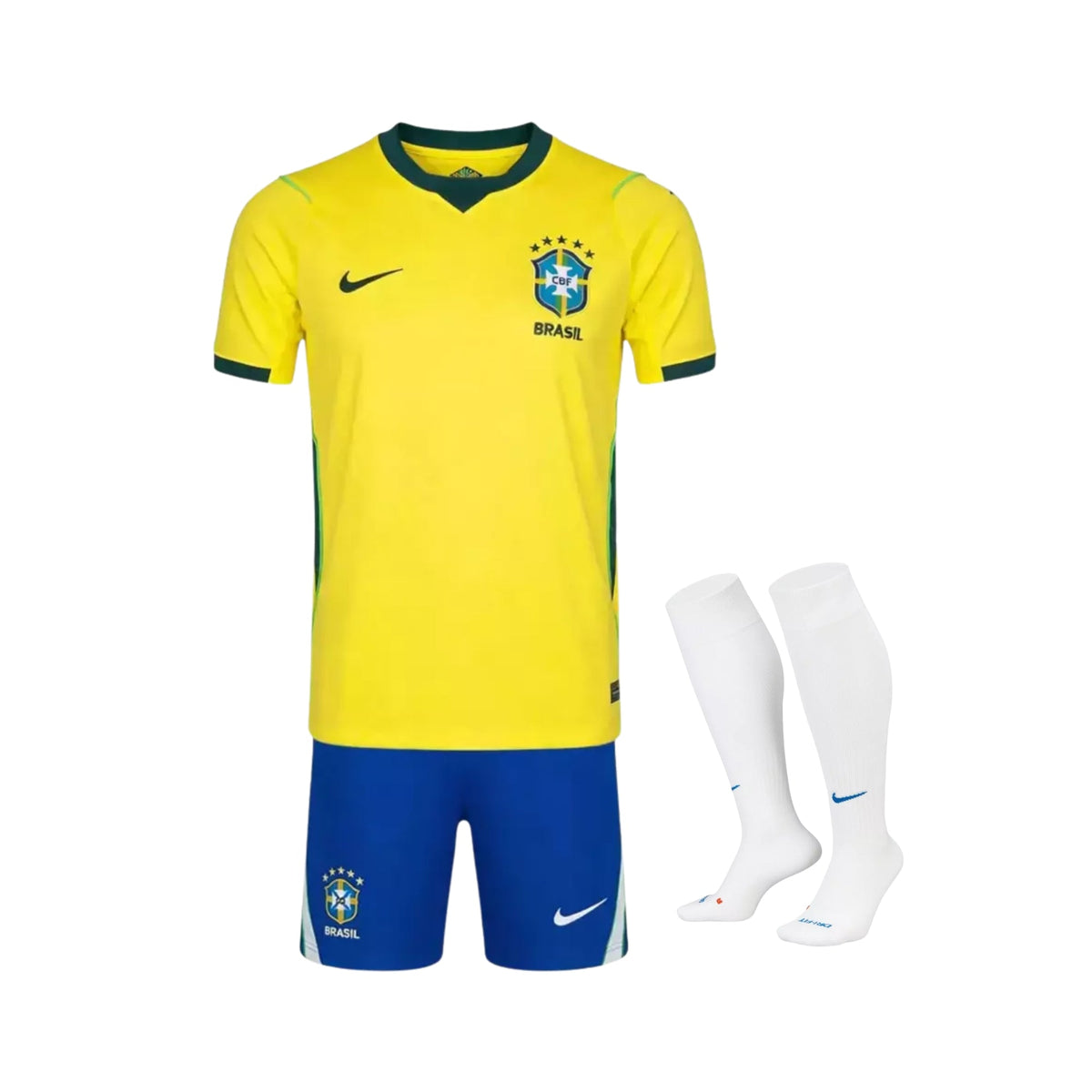 Kids Brazil Home Shirt 26/27 - World Cup 2026 - FullKit