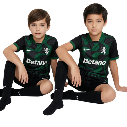 Kids Sporting Preto Away Shirt 25/26 - FullKit image 2