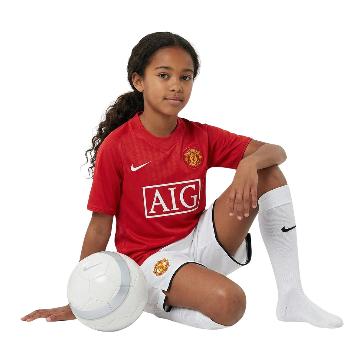 Kids Retro Manchester United Home Shirt 07/08 - FullKit image 3