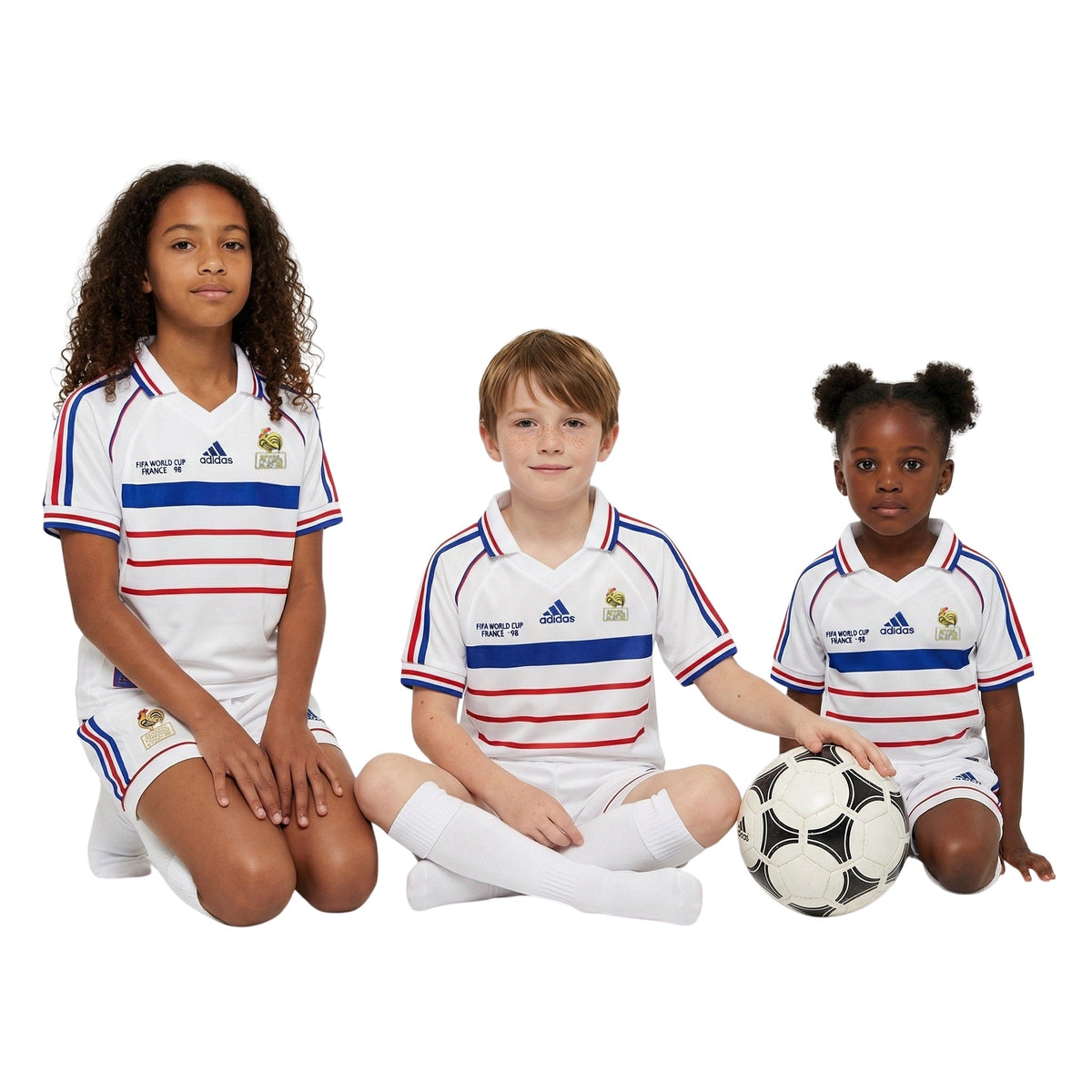 Kids Retro France 98 Away Shirt 98/99 - World Cup 1998 - FullKit image 2