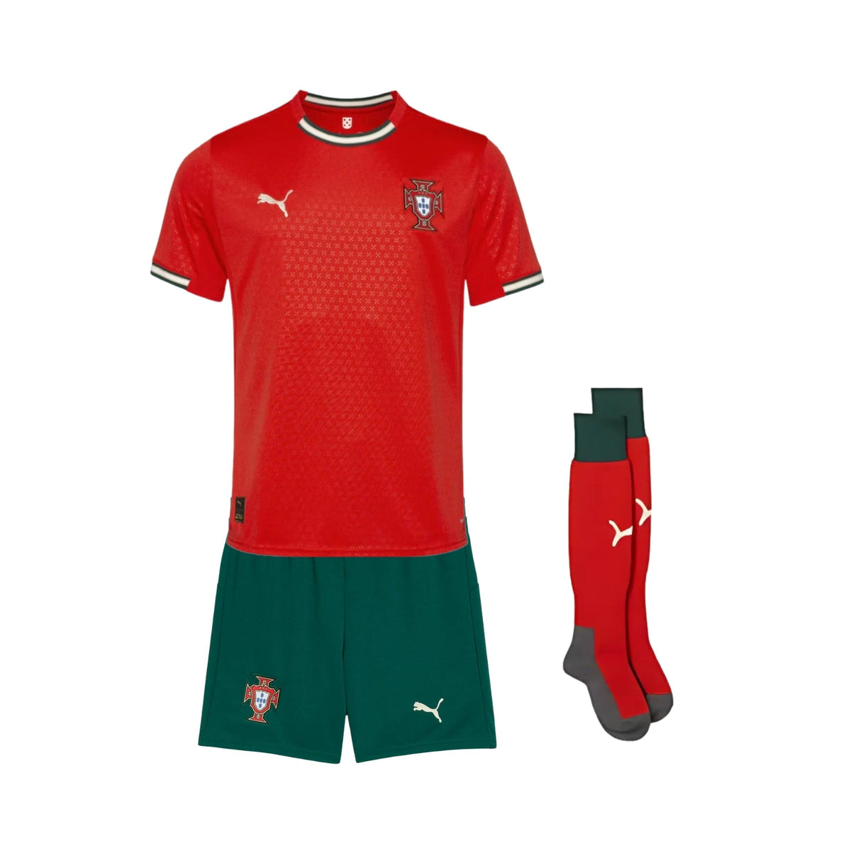 Kids Portugal Home Shirt 25/26 - World Cup 2026 - FullKit