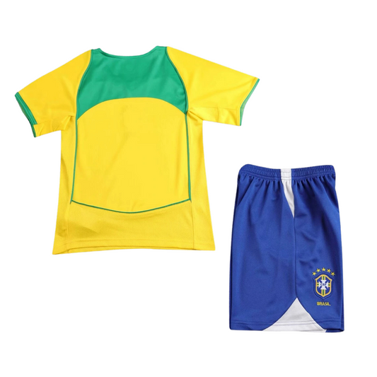 Kids Retro Brazil Home Kit 2004 – FullKit image 2