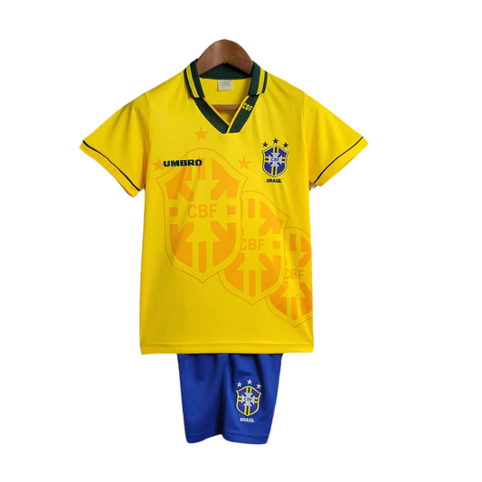 Kids Retro Brazil Home Kit 1994 – FullKit