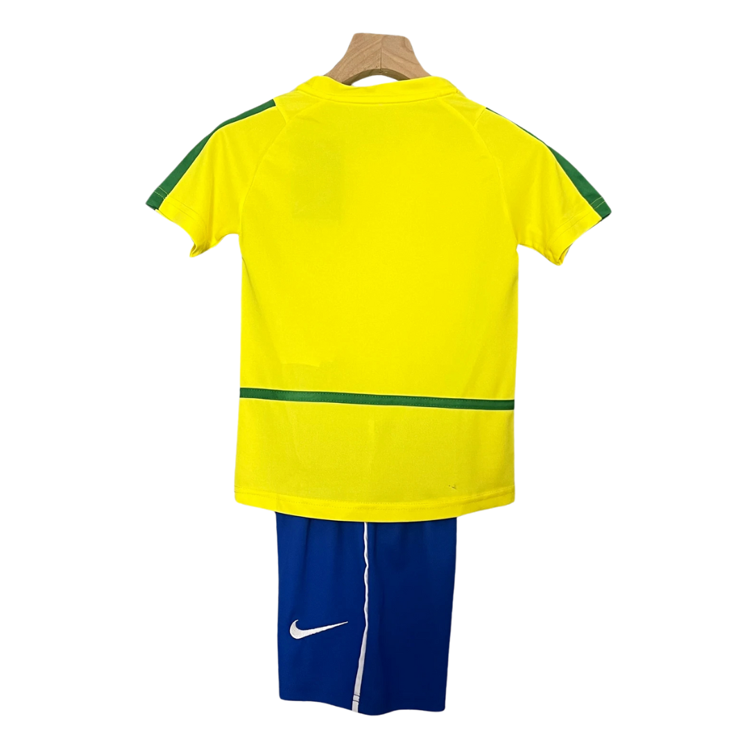 Kids Retro Brazil Home Kit 2002 – FullKit image 2
