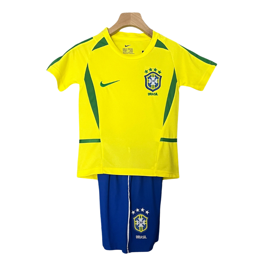 Kids Retro Brazil Home Kit 2002 – FullKit