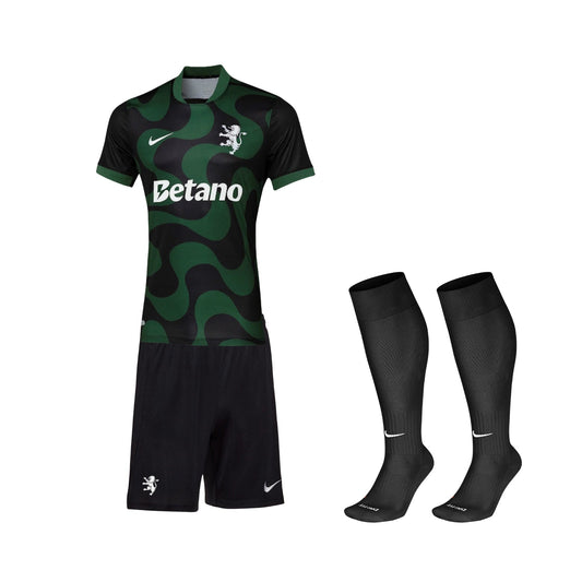Kids Sporting Preto Away Shirt 25/26 - FullKit