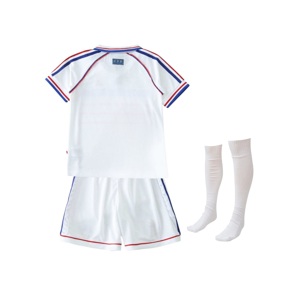 Kids Retro France 98 Away Shirt 98/99 - World Cup 1998 - FullKit image 3
